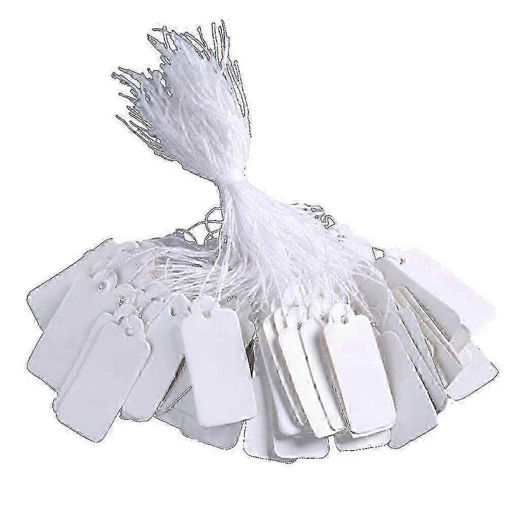 500pcs White Marking Tags Price Tags Price Labels Display Tags with Hanging String for Product Jewelry Clothing