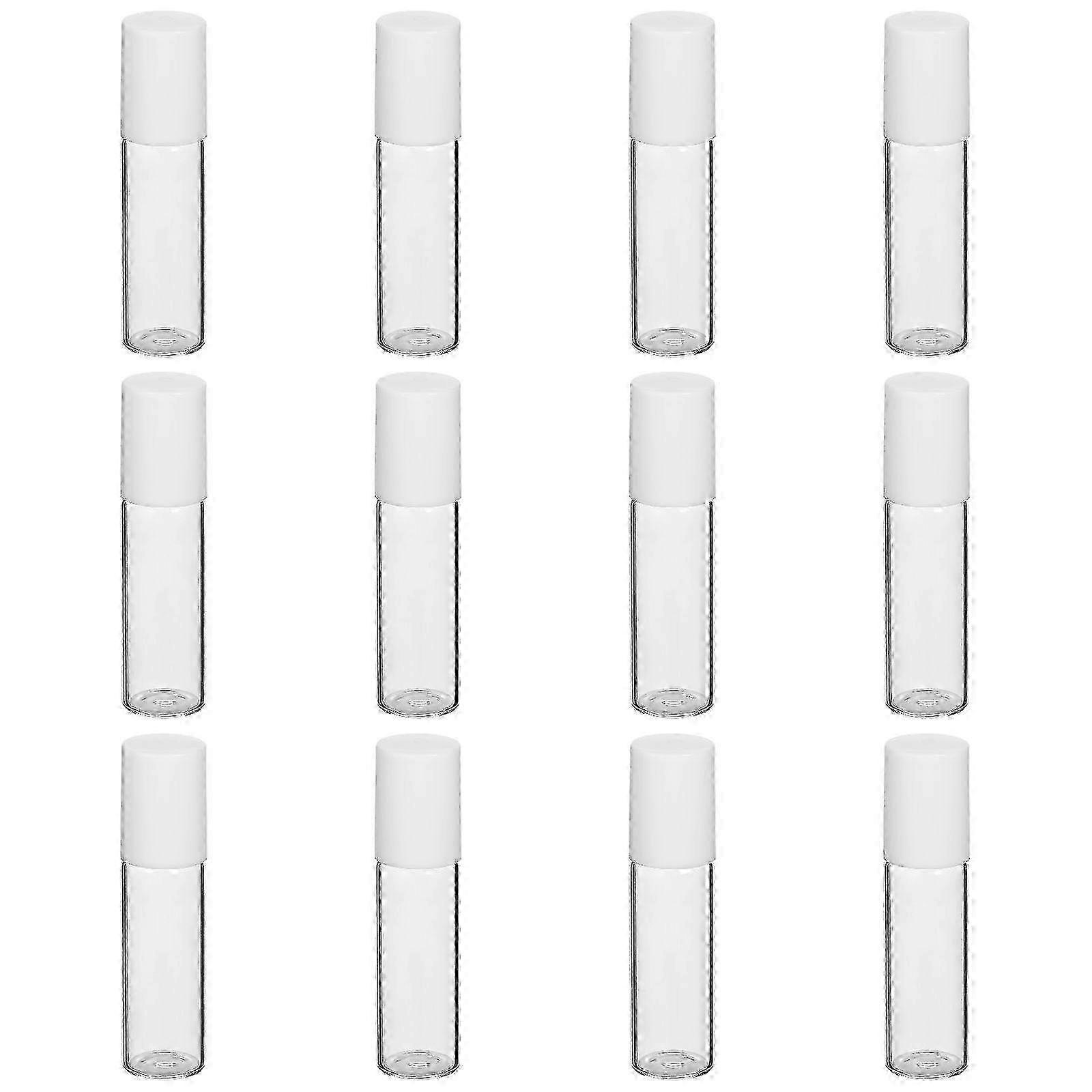 12pcs Empty Essential Oil Roller Bottles Glass Roll on Bottles Refillable Rollerball Bottles (5ML)