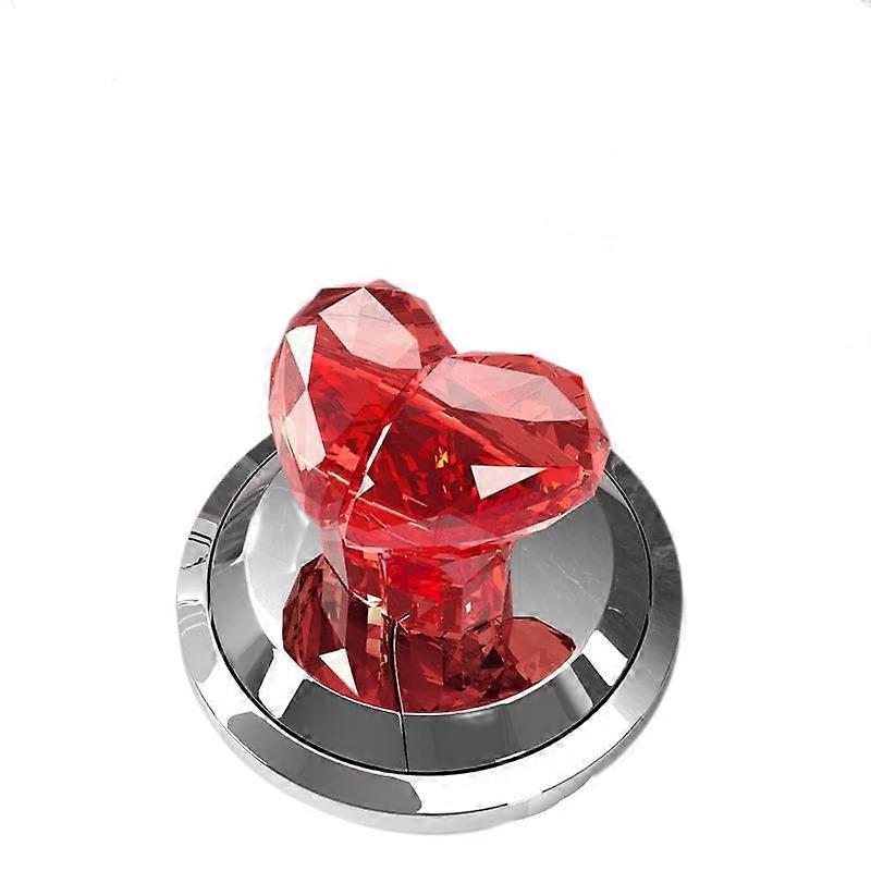 3 Pack Heart Shaped Toilet Flush Button Set, Colorful Replacement Tank Push Handle for Bathroom