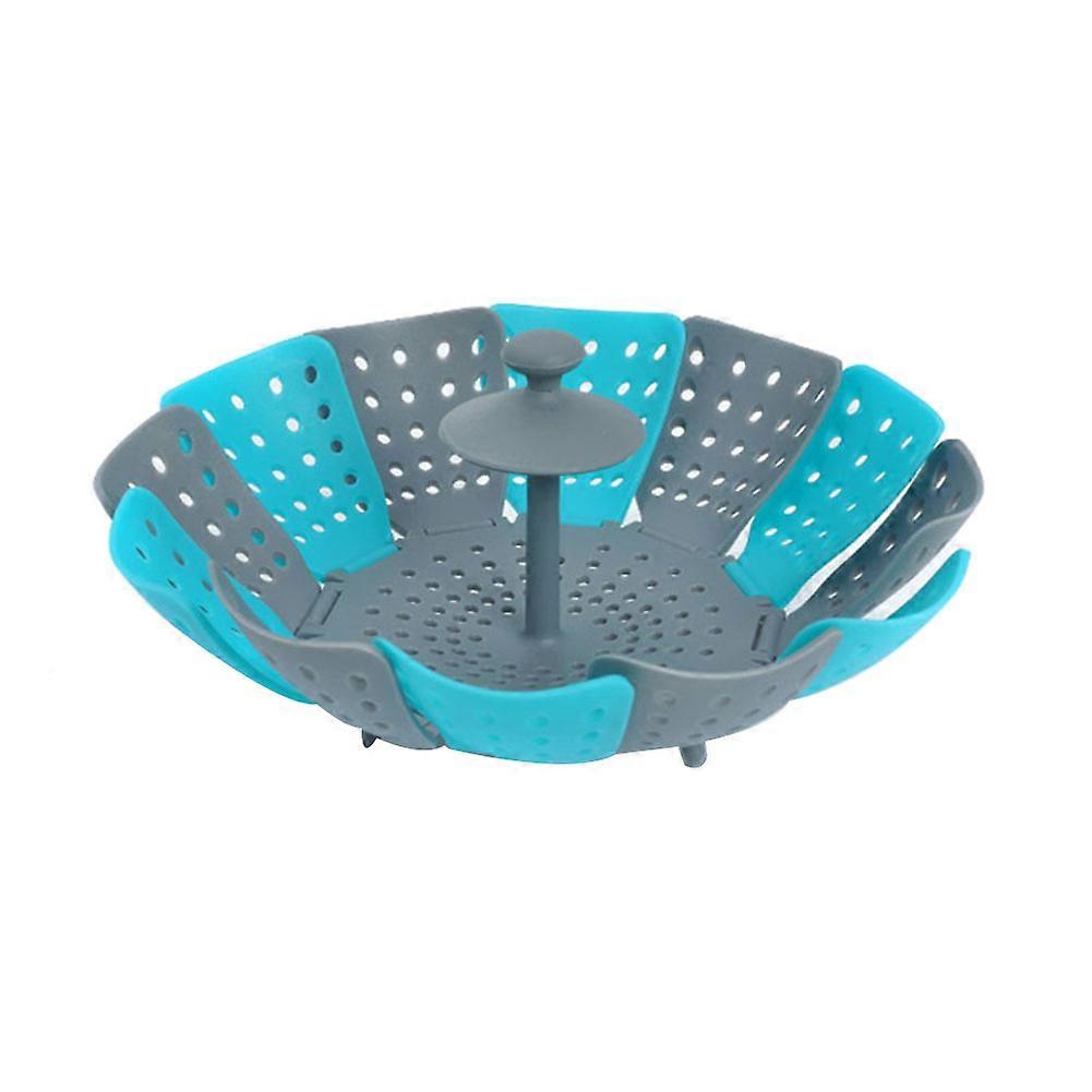 Folding Lotus Steamer Fruit and Vegetable Steamer Steamer Drain Rack Blue