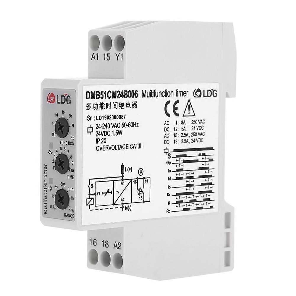 DC 24V & AC 24-240V Multi voltage Time Relay Delay OFF Switch with 7 Function Choices