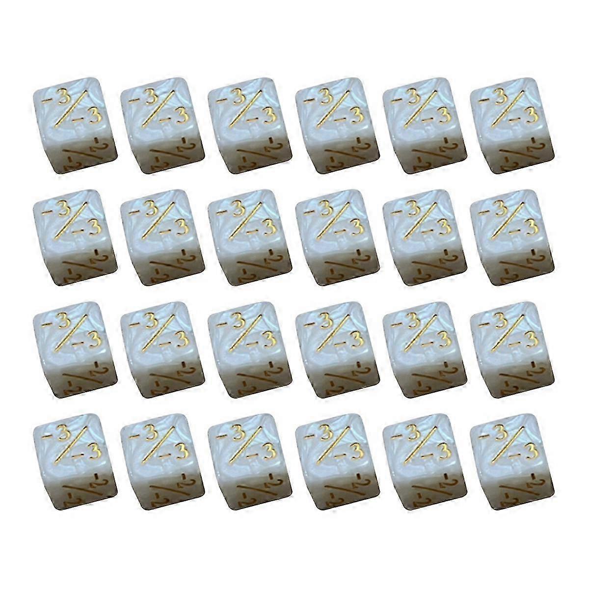 24Pcs Dice Counters Marker Tokens Acrylic Dice-Cubes (White)
