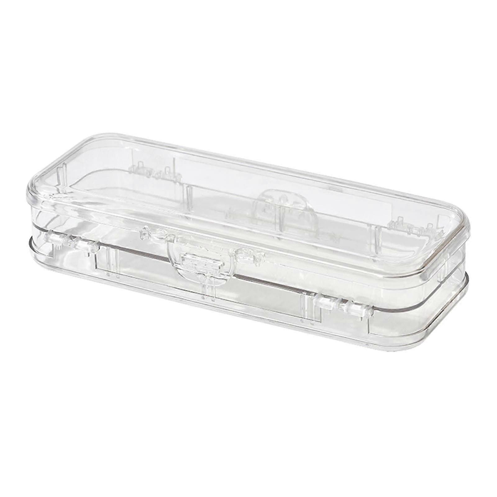 Clearance! Clear Plastic Pencil Box with 4 Removable Dividers, Ruler, for Pencils, Erasers, Clips – Multi-Use Stationery Organizer