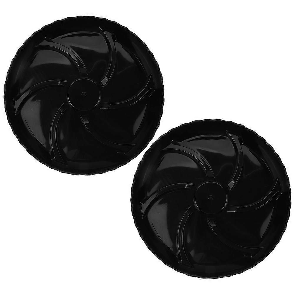 Black Plastic Planter Saucer for Root Rot Prevention 2Pcs Durable