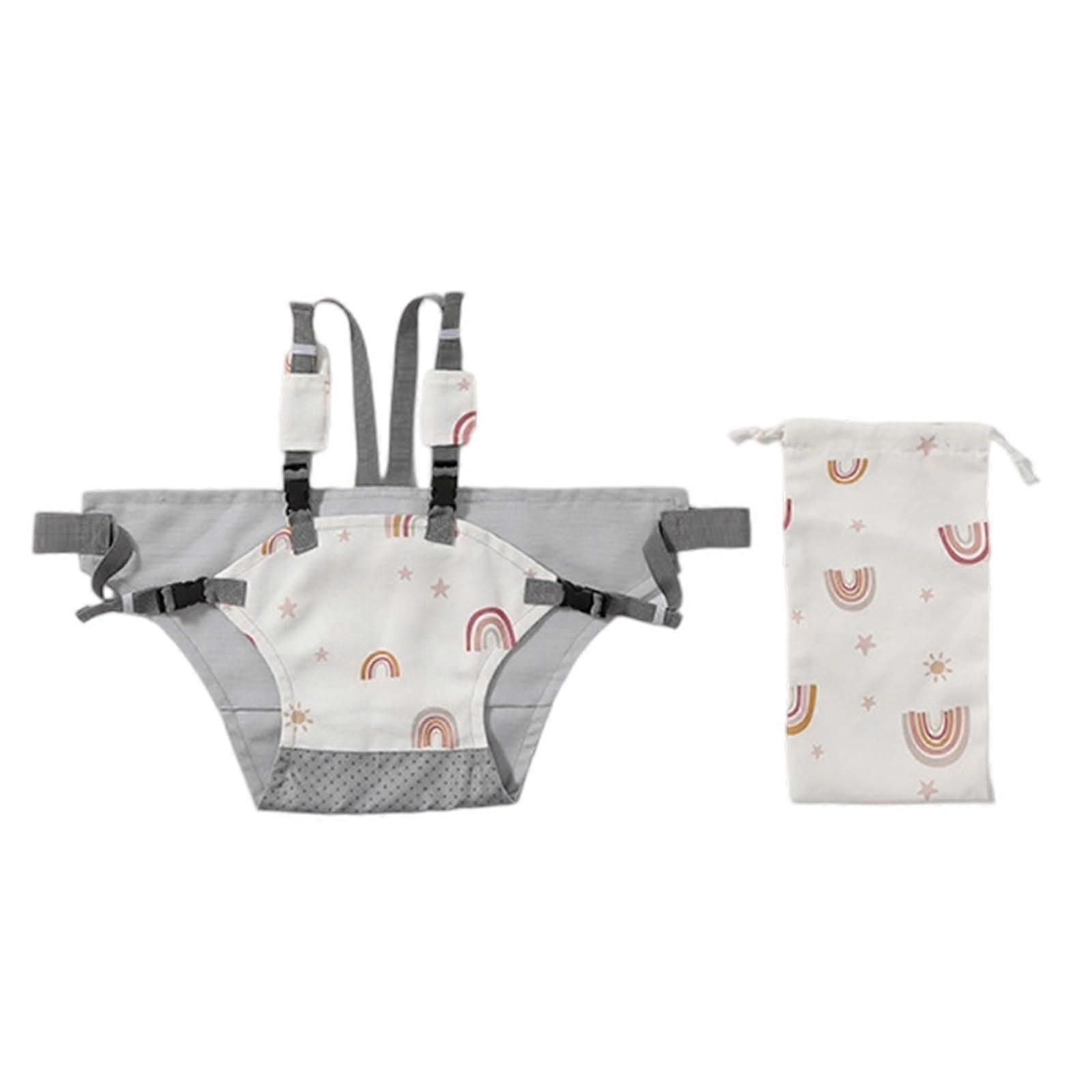 Secure Toddler Dining Seat Harness Belt with Soft Shoulder Pads, Portable High Chair for Travel, Soft Fabric, Rainbow Design
