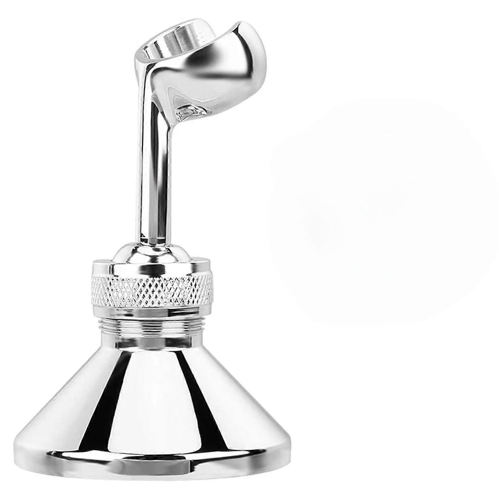 Solid Brass Adjustable Shower Head Holder 360° Swivel Wall Mount Universal Fit Silver Finish
