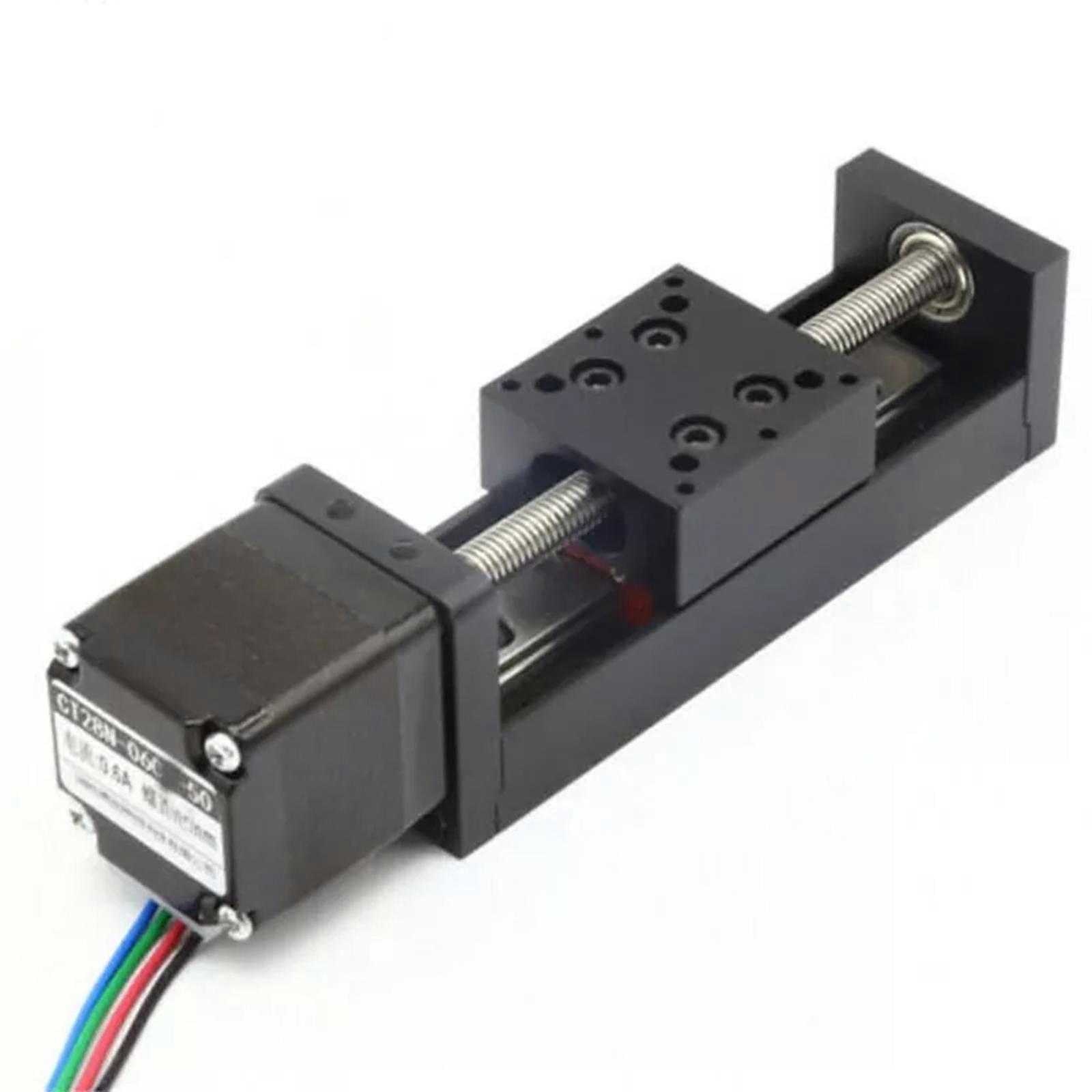 Lineární posuvný stůl 150 mm s vodicí lištou T6 a krokovým motorem NEMA11, vysoce přesný a nízkohlučný, edice 1128