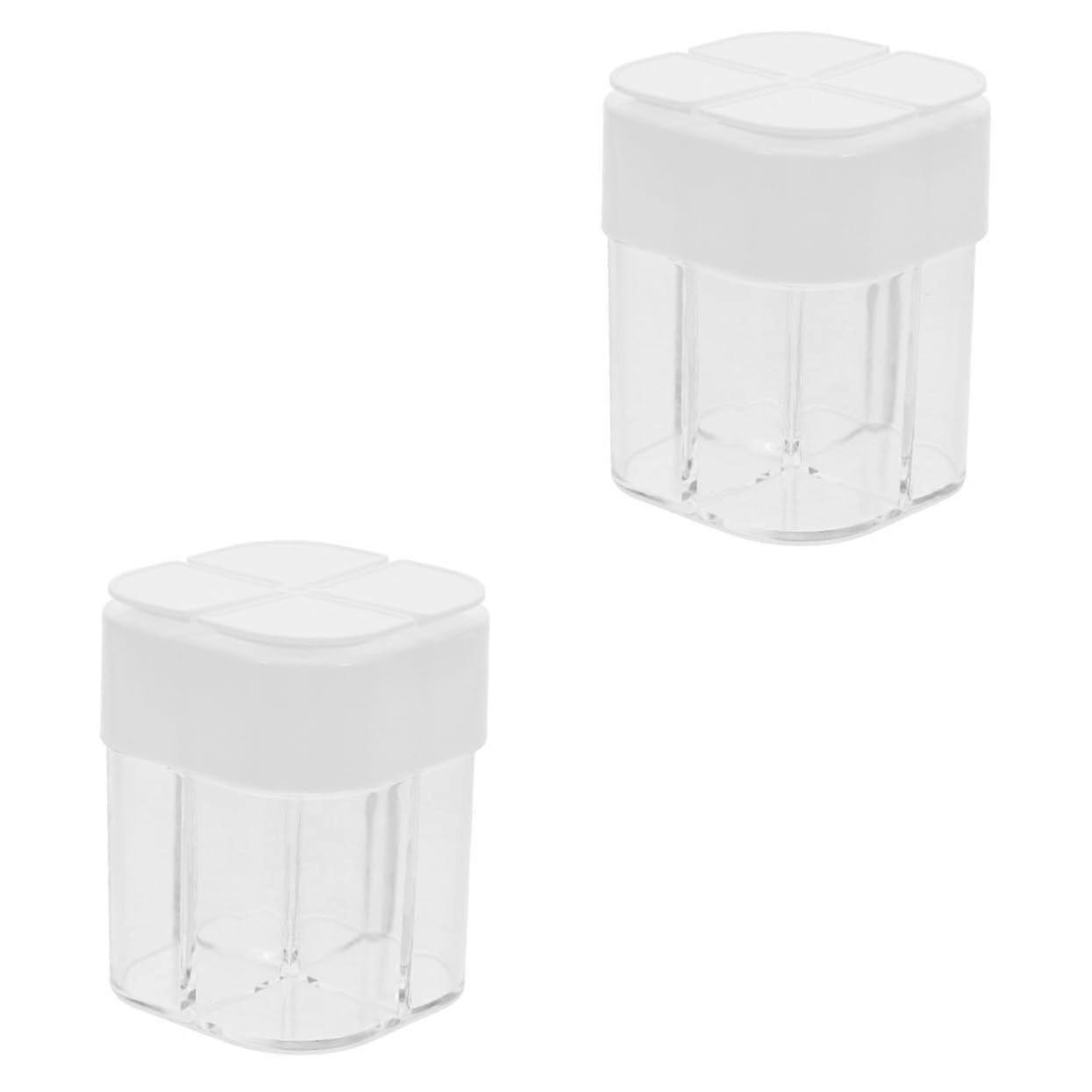 2pcs MultiCompartment Spice Storage Container Transparent Seasoning Box for Kitchen and BBQ