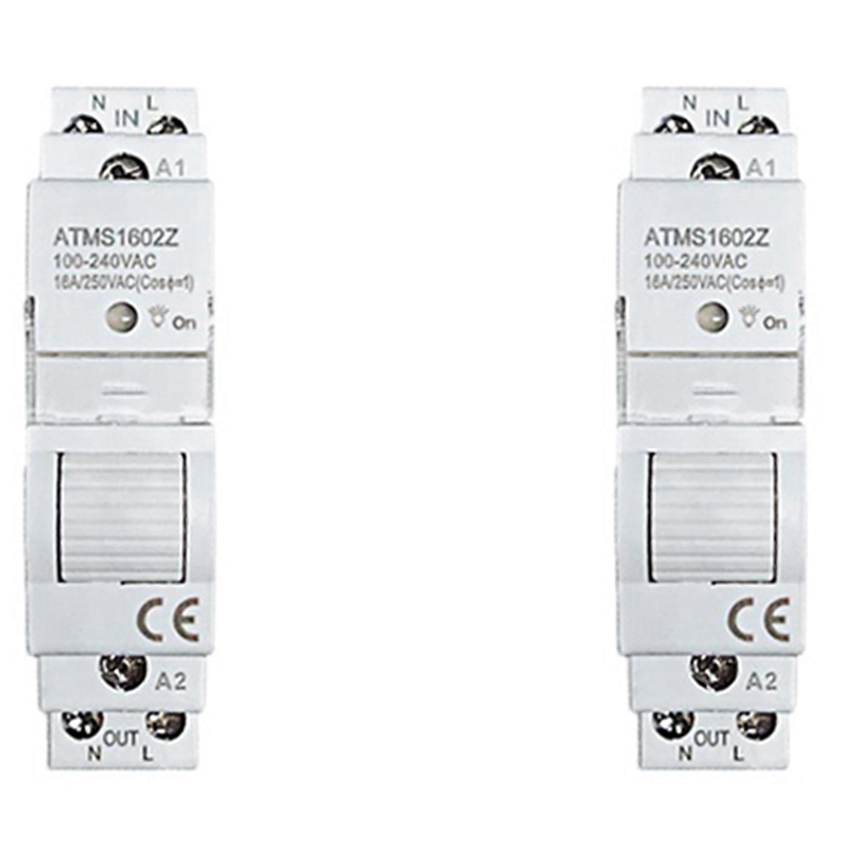 2X Tuya Smart Life ZigBee 16A Din Rail 1P Switch KWh Meter with Energy Monitor Timer Support App Remote Control