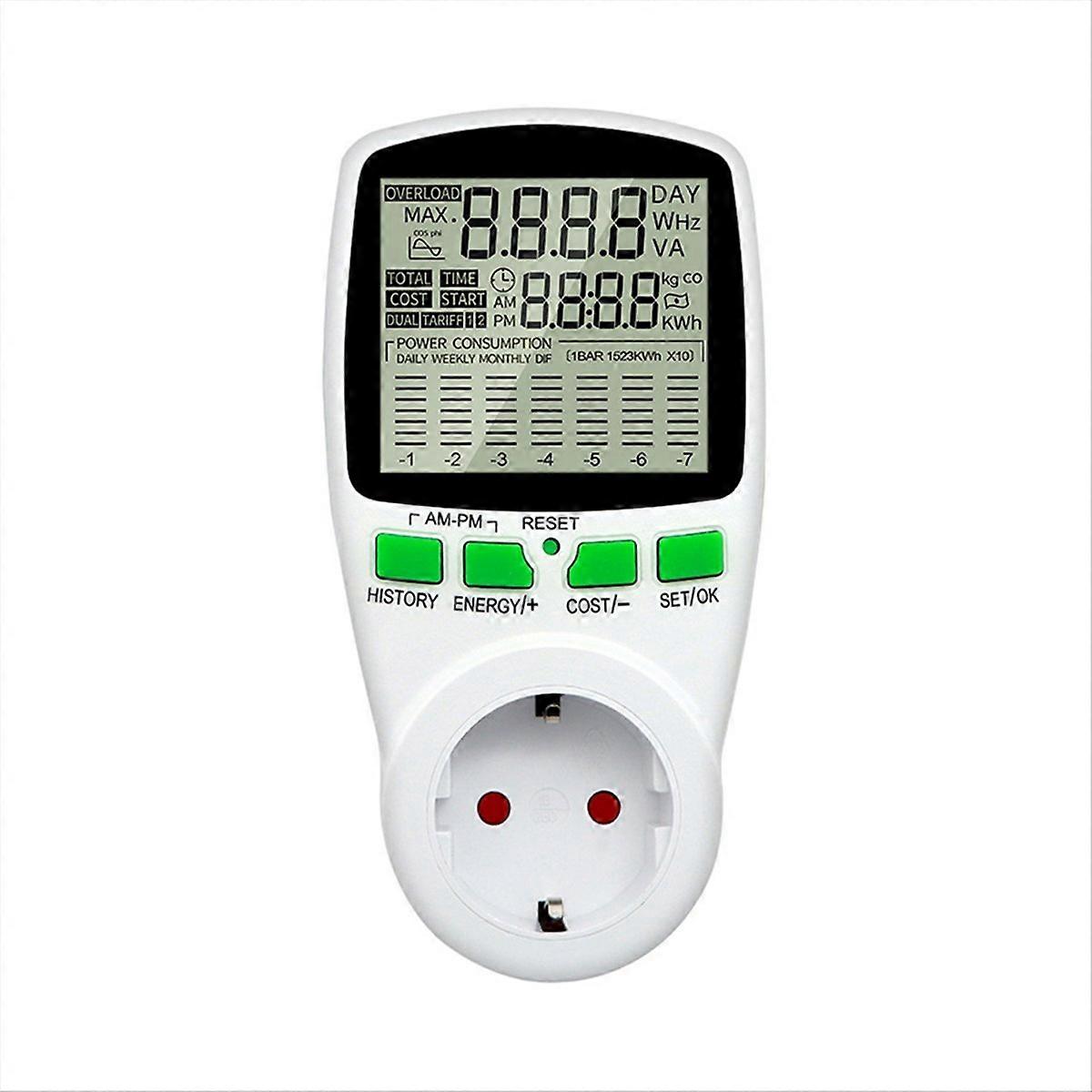 Digital LCD Energy Meter Wattmeter Power Analyzer EU Plug