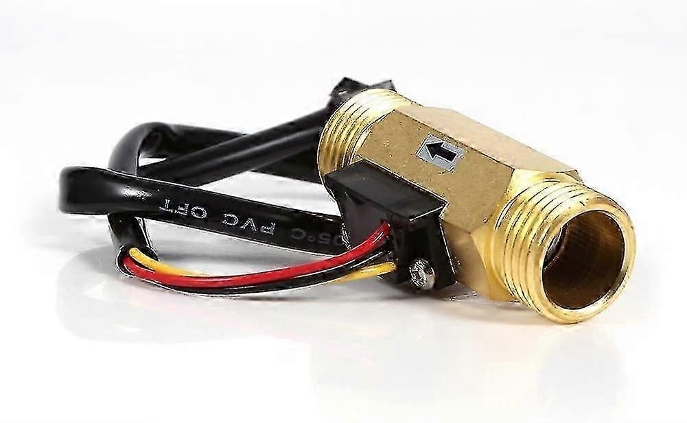Water Flow Sensor Flow Meter Fluid Meter Water Flow Switch 60mm G1/2 In Copper Wire Liquid Meter 1-30l/min