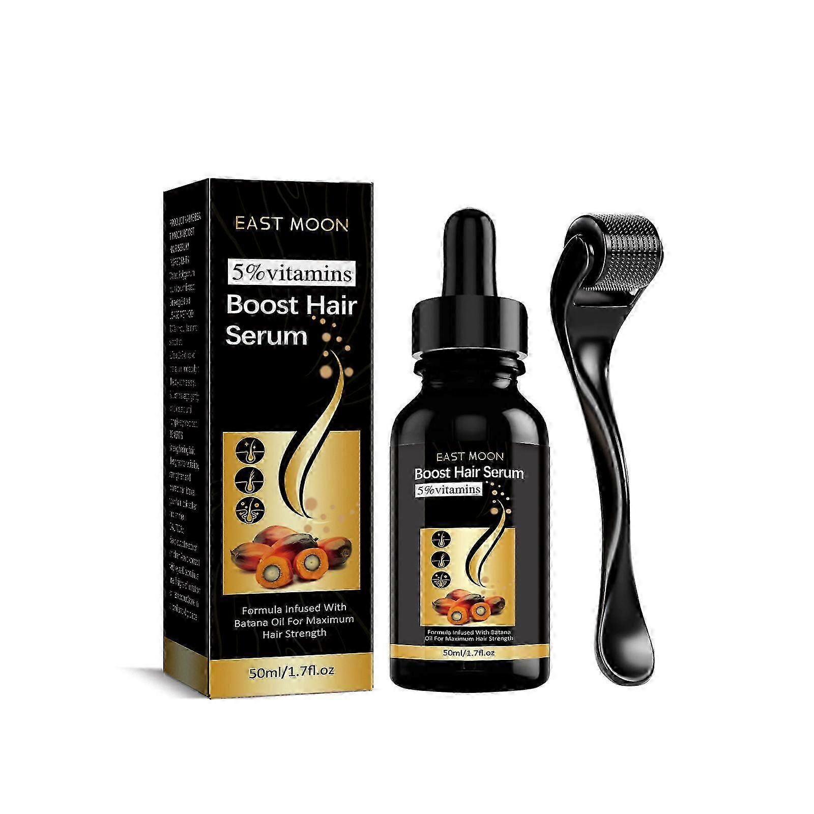 Boost Hair Serum for Thicker, Nourished, and Hair Loss Prevention with Scalp Roller
