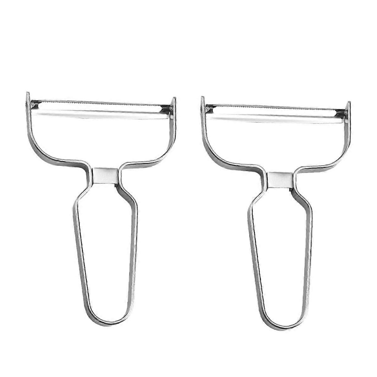 2Pcs Multifunctional Kitchen Vegetable and Potato Peeler with Sharp Stainless Steel Blade for Home Cooking