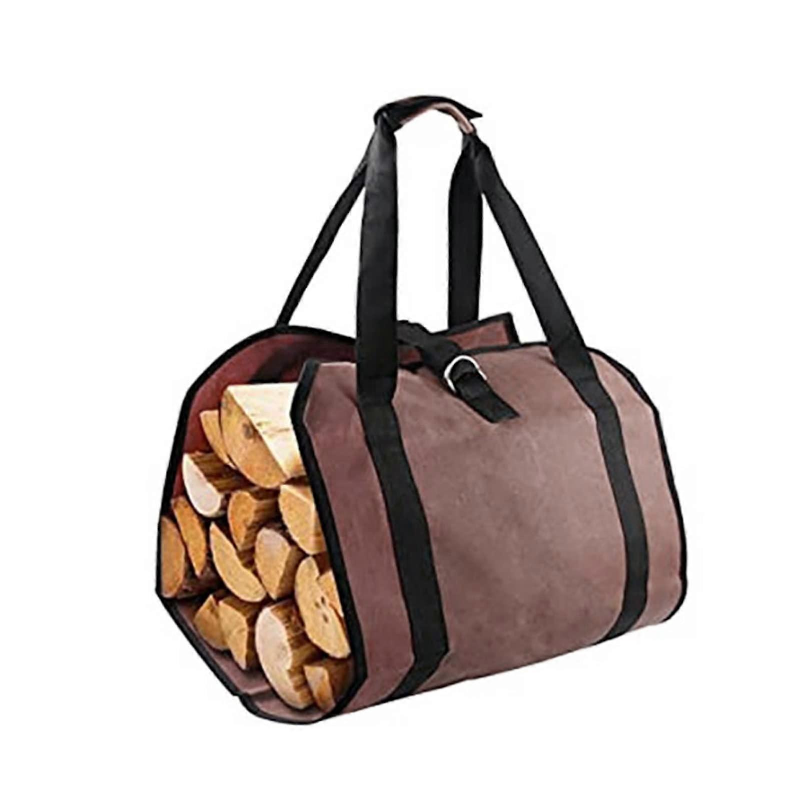 Firewood Carrier Bag Heavy Duty Large Canvas Log Tote for Fireplace and Camping
