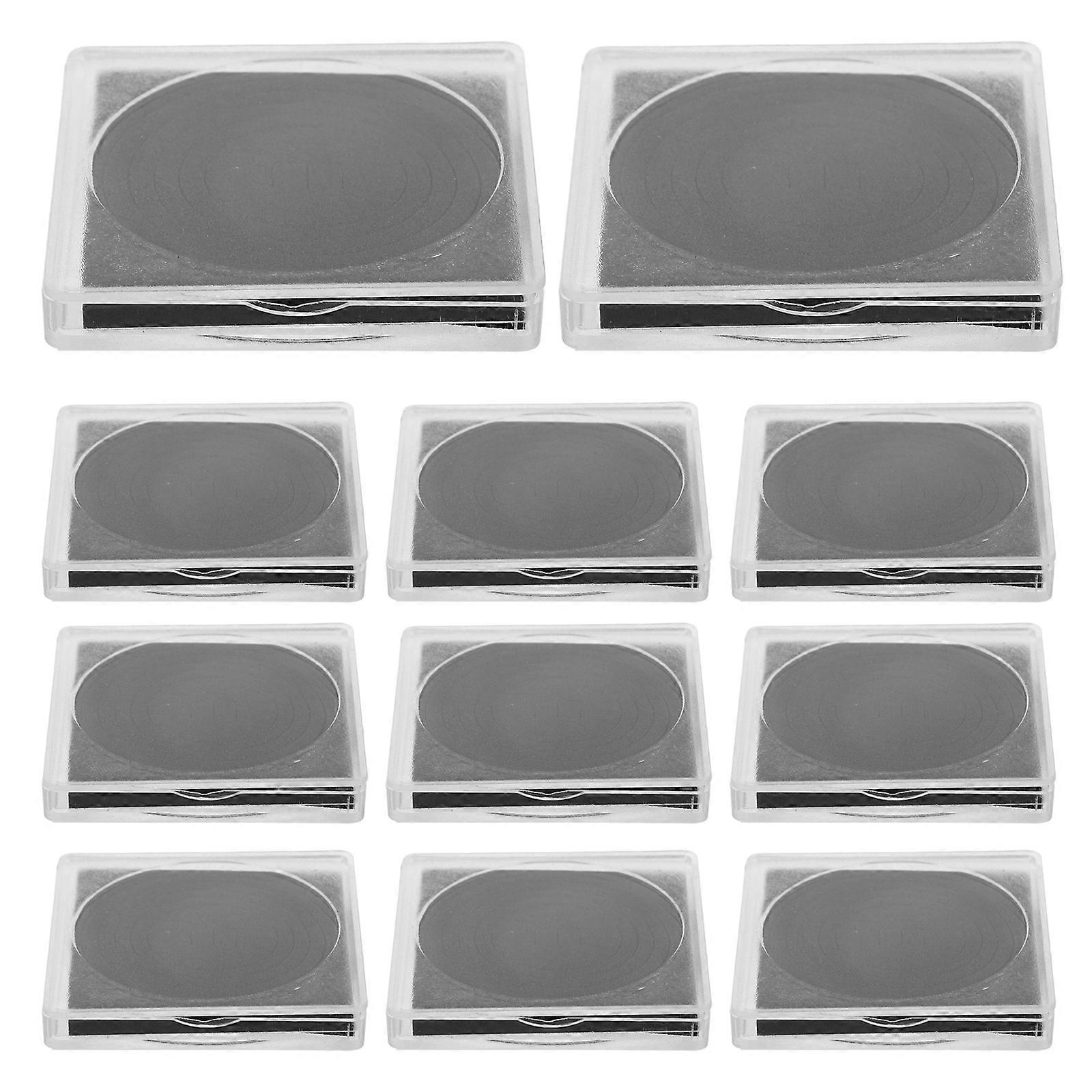 Clear Coin Organizer Small Square Case for Coin Storage 40Pcs Set