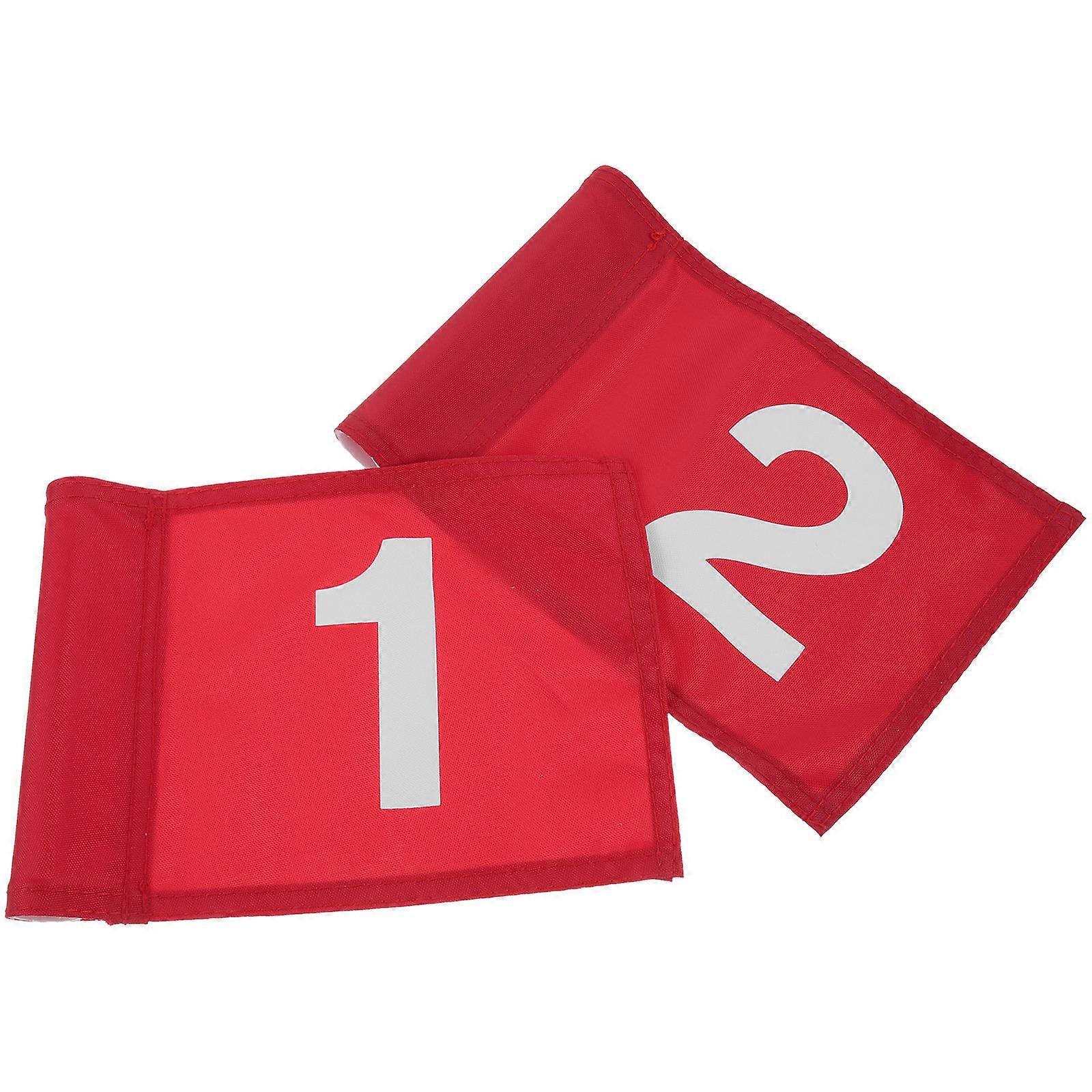 Training Flag Golfing Target Flags for Golf 2Pcs Outdoor Red Polyester