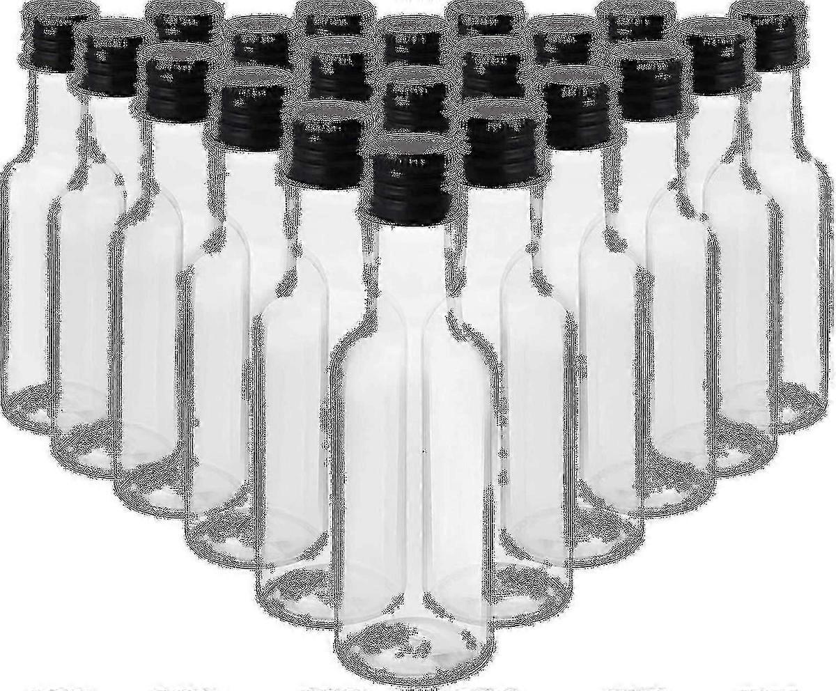 Black cap mini bottles for liquid storage 24 pack