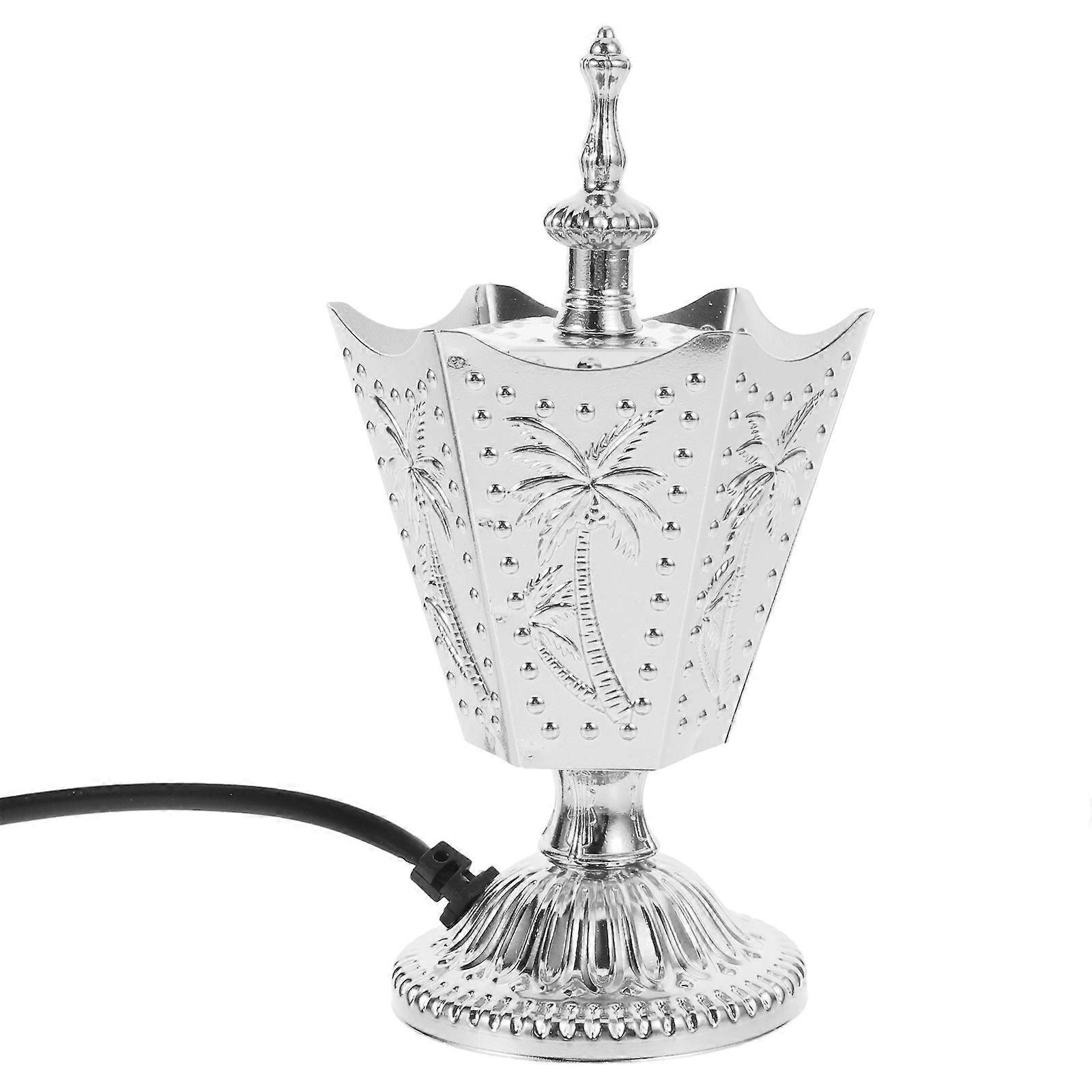 Silver Copper Electric Incense Burner for Decor Lightweight Compact Size Plug