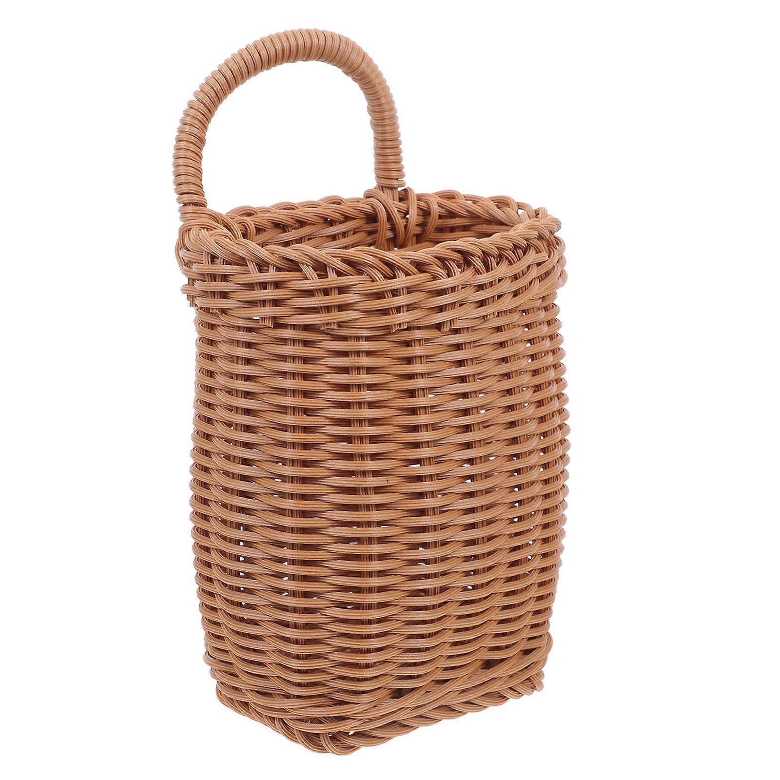 Rustic Wicker Wall Basket Hanging Storage Basket for Vegetable Storage