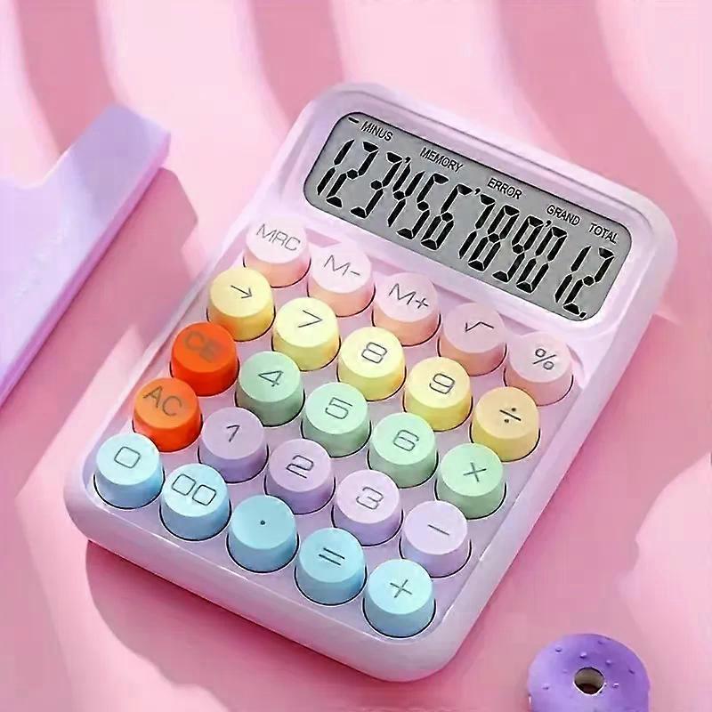 candy color calculator, with large LCD screen, calculator button, calculator office or school, flexible keyboard calculator