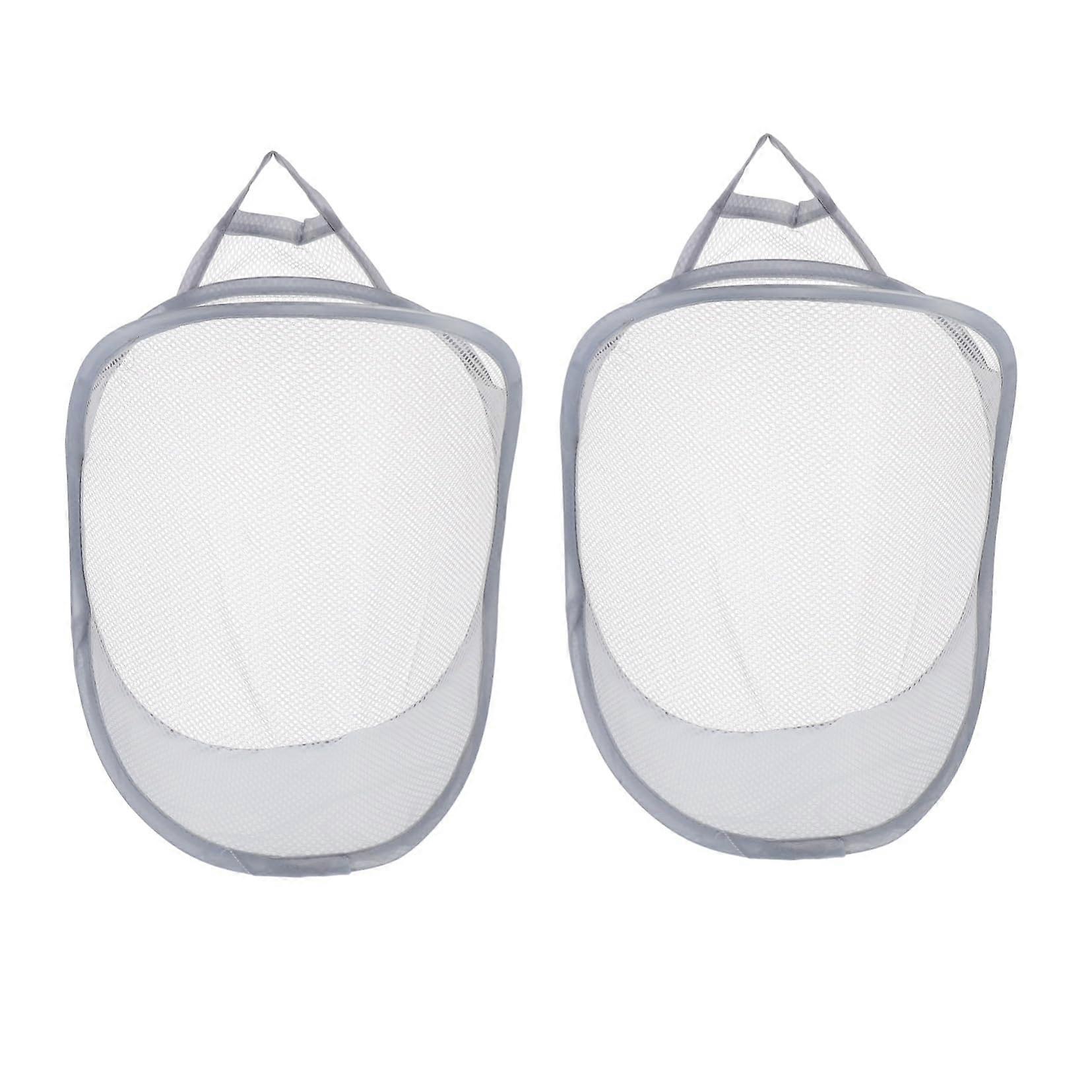 2Pcs Wall Mounted Foldable Laundry Basket Hamper Clothes Organizer for Space Saving Home Storage