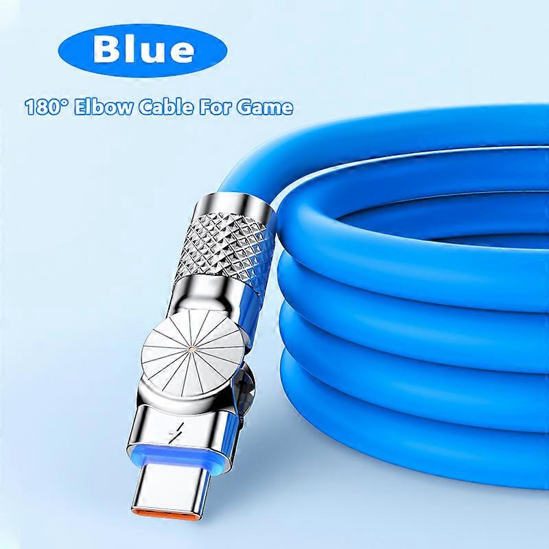 100W 6A Elbow 180�� Rotate USB Type C Fast Charging Cable For Samsung S23 Xiaomi Huawei Charger USB C Data Cord For Playing Game