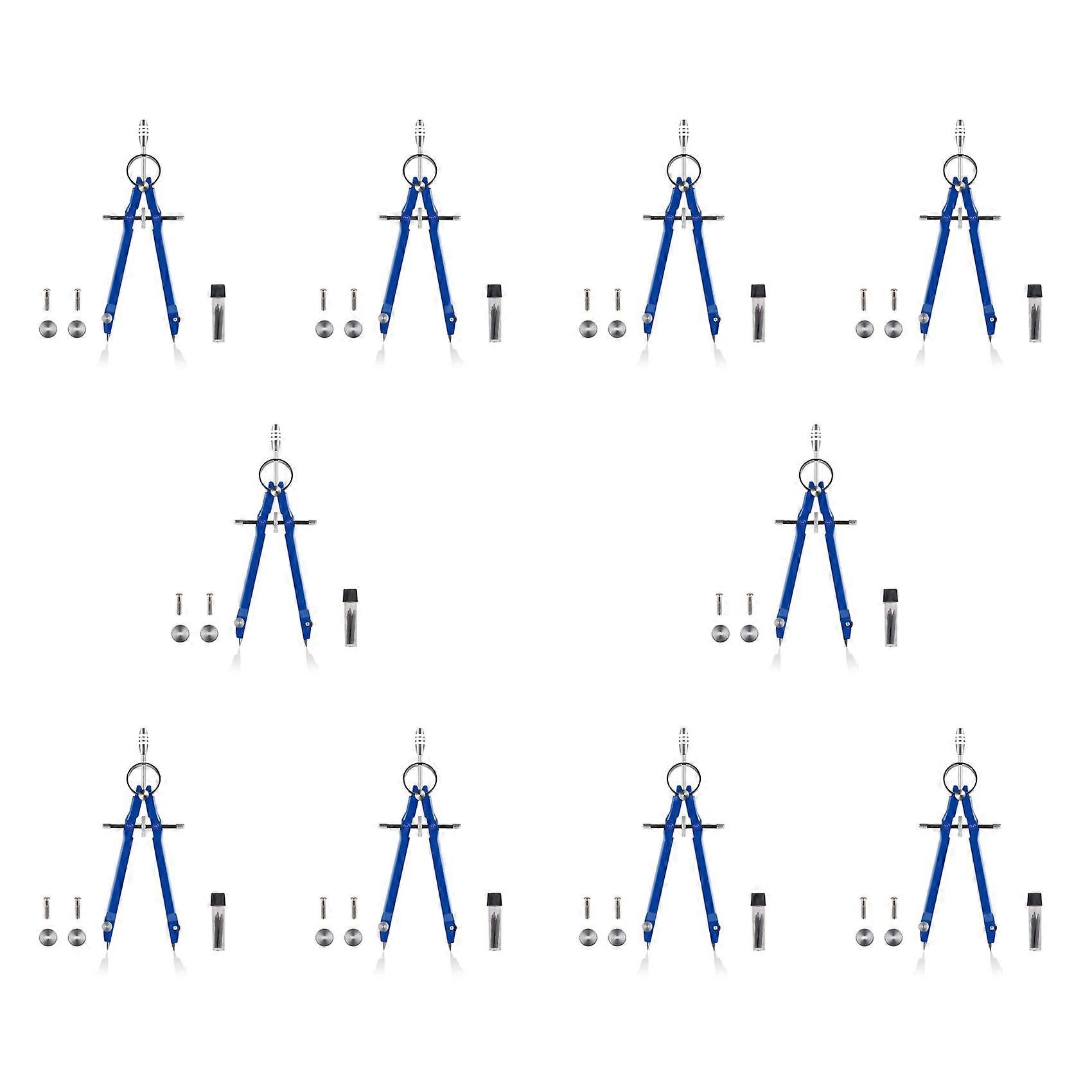 10X Professional Compass, Compass Geometry Set with Lock, Math and Precision Compass, Metal(Blue)