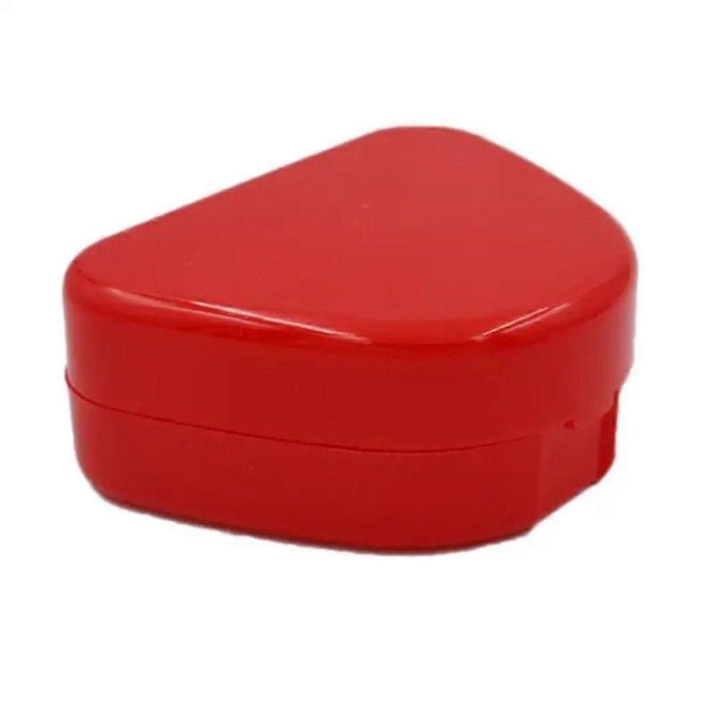 Snap-fit Catch Denture Bath Box Solid Color False Teeth Storage Box Artificial Tooth Organizer