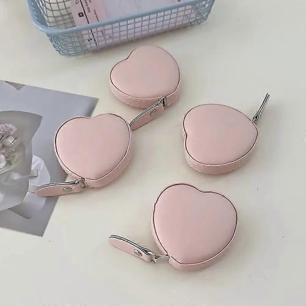 1/3/5Pcs Trendy Heart-shaped Leather Tape Measure with Automatic Stretching At Home Measuring with A Soft Ruler of 1.5 Meters