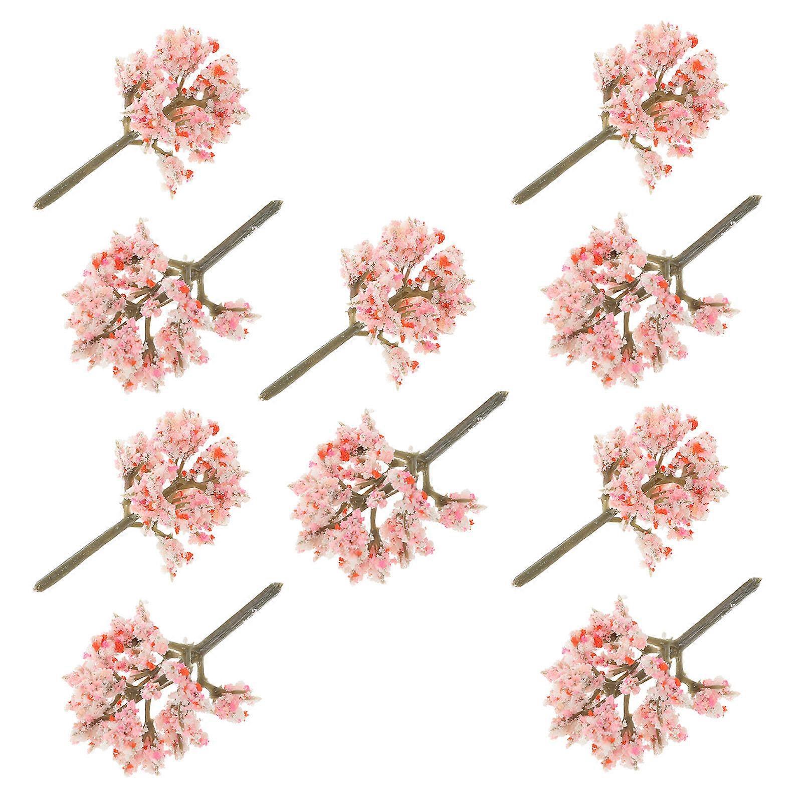 Artificial Cherry Blossom Trees for Decoration 10Pcs Pink Miniature