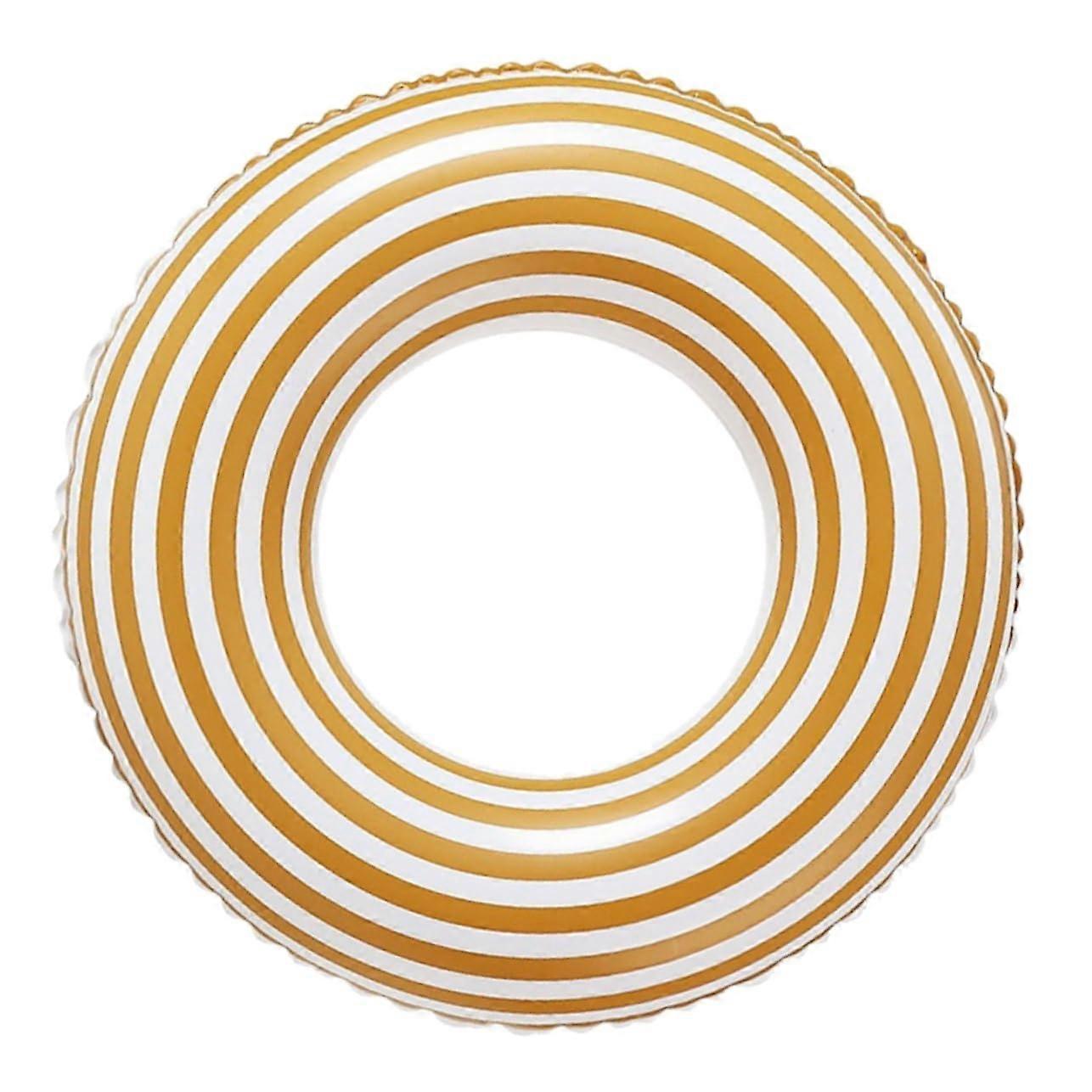 Large Inflatable Pool Float Swim Ring with Bright Striped Design for Adults and Kids