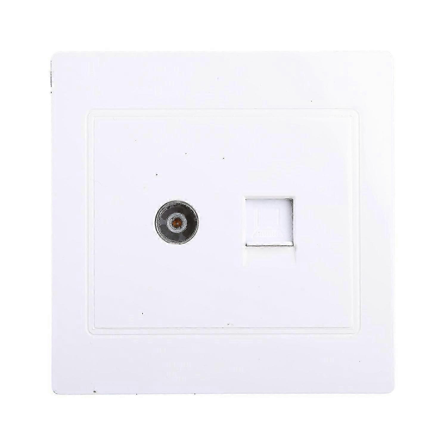 Rj45 Network Adapter+tv Antenna Coaxial Wall Mount Output Faceplate Panel Socket