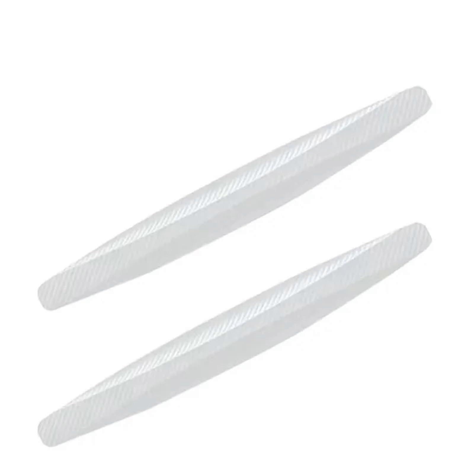 2pcs White Car Bumper Protector Strips AntiCollision Guard Scratch Resistant Corner Protection