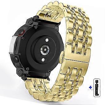 Huami Amazfit T-Rex 3 A2322 seitsemänhelmeinen ruostumattomasta teräksestä valmistettu kellonranneke perhoslukolla
