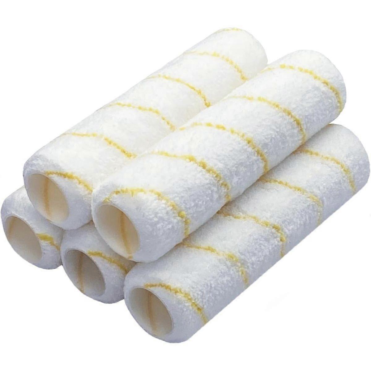 5Pack 1/2in Nap Microfiber Paint Roller for Painting Projects on Smooth Textured Rough Surfaces, Wa