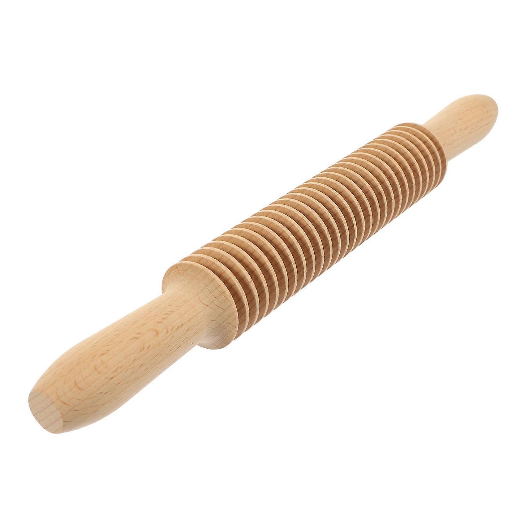 Pasta Cutter Roller Beech Wood Lattice Dough Roller Ergonomic Grip for Handmade Baking