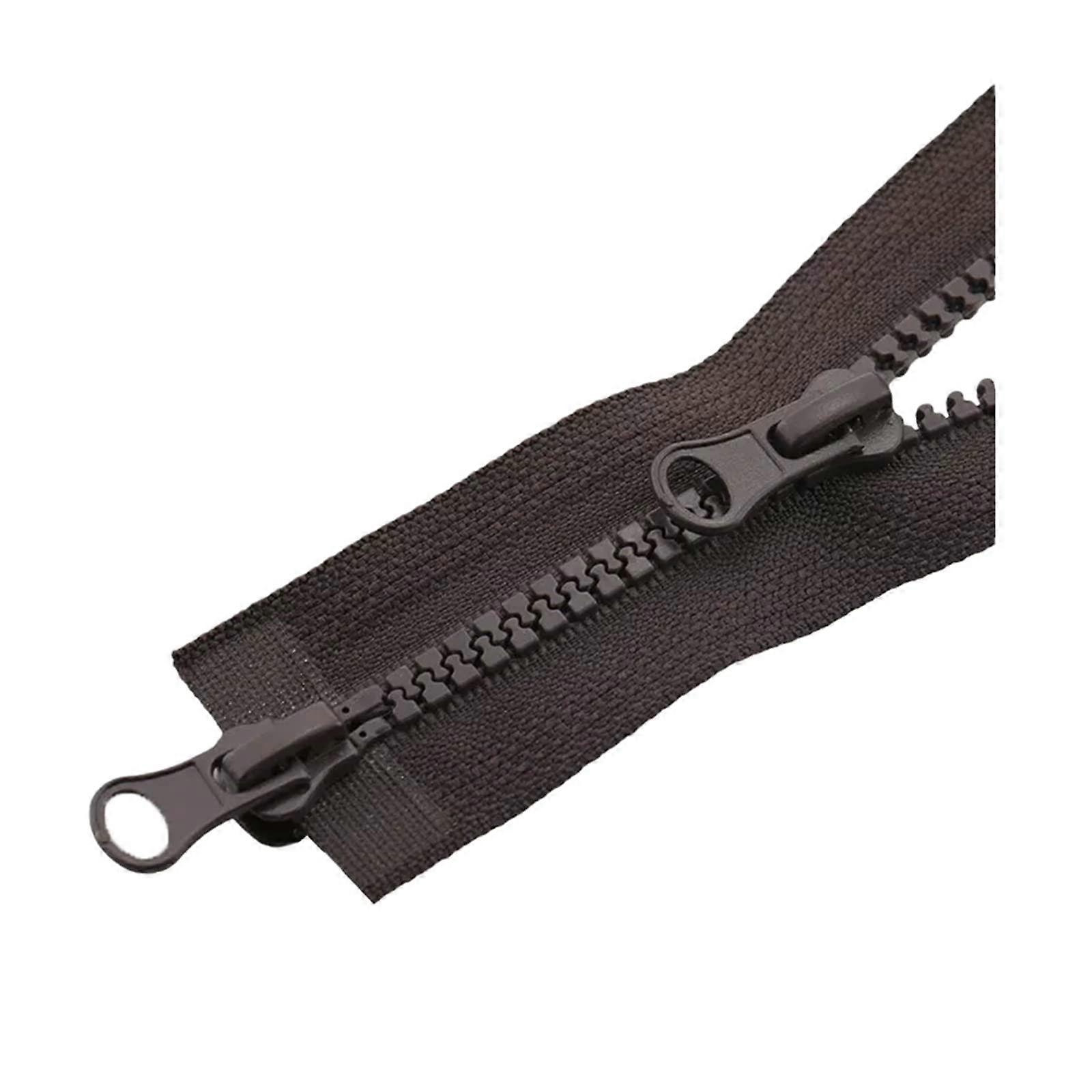 Double Slider Resin Two Way Zipper OpenEnd Auto Lock for Down Jacket Sewing Crafts 2pcs