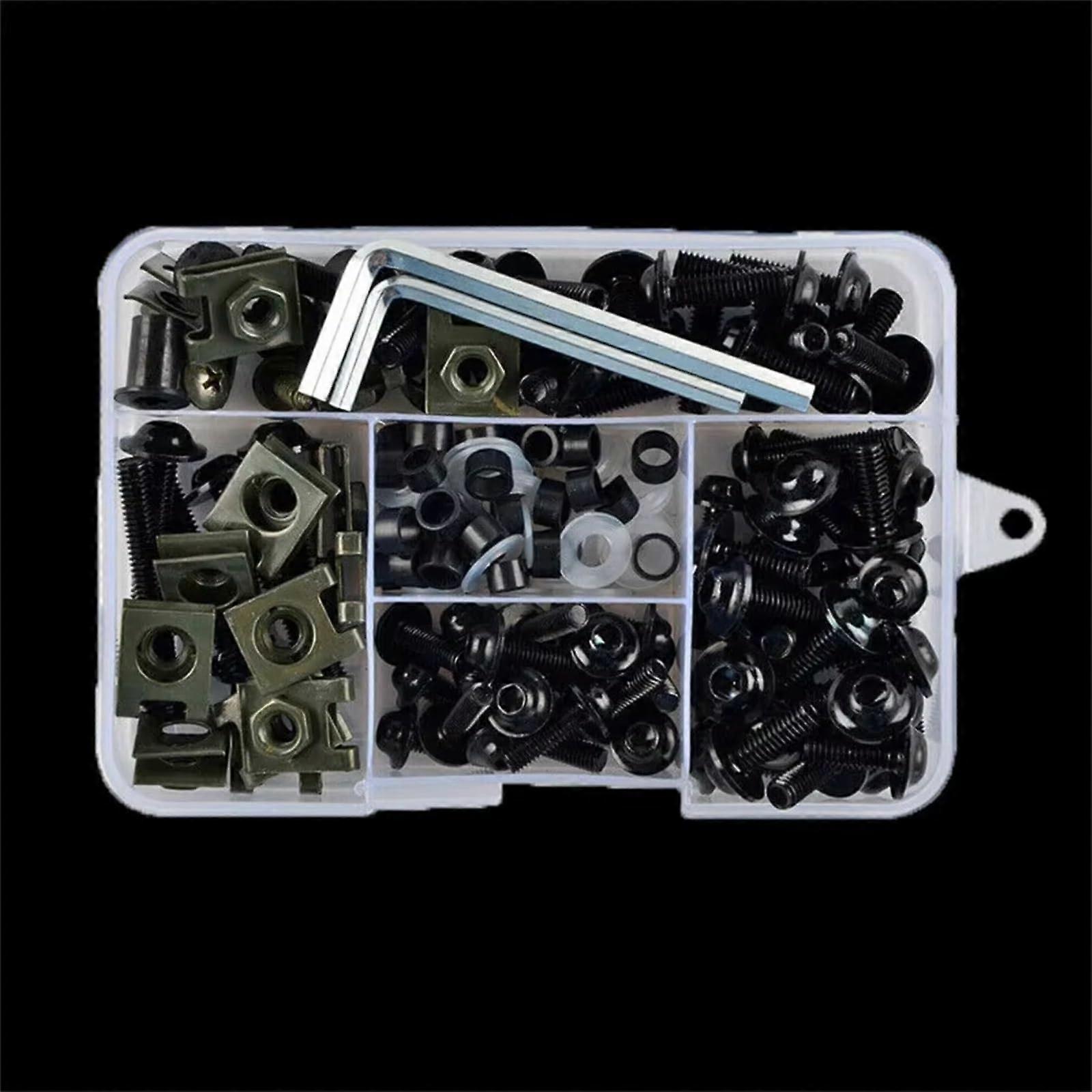 Fairing Bolt Kit 177pcs Screws Nuts Clips Set for MV Agusta Motorcycle Windshield  Black
