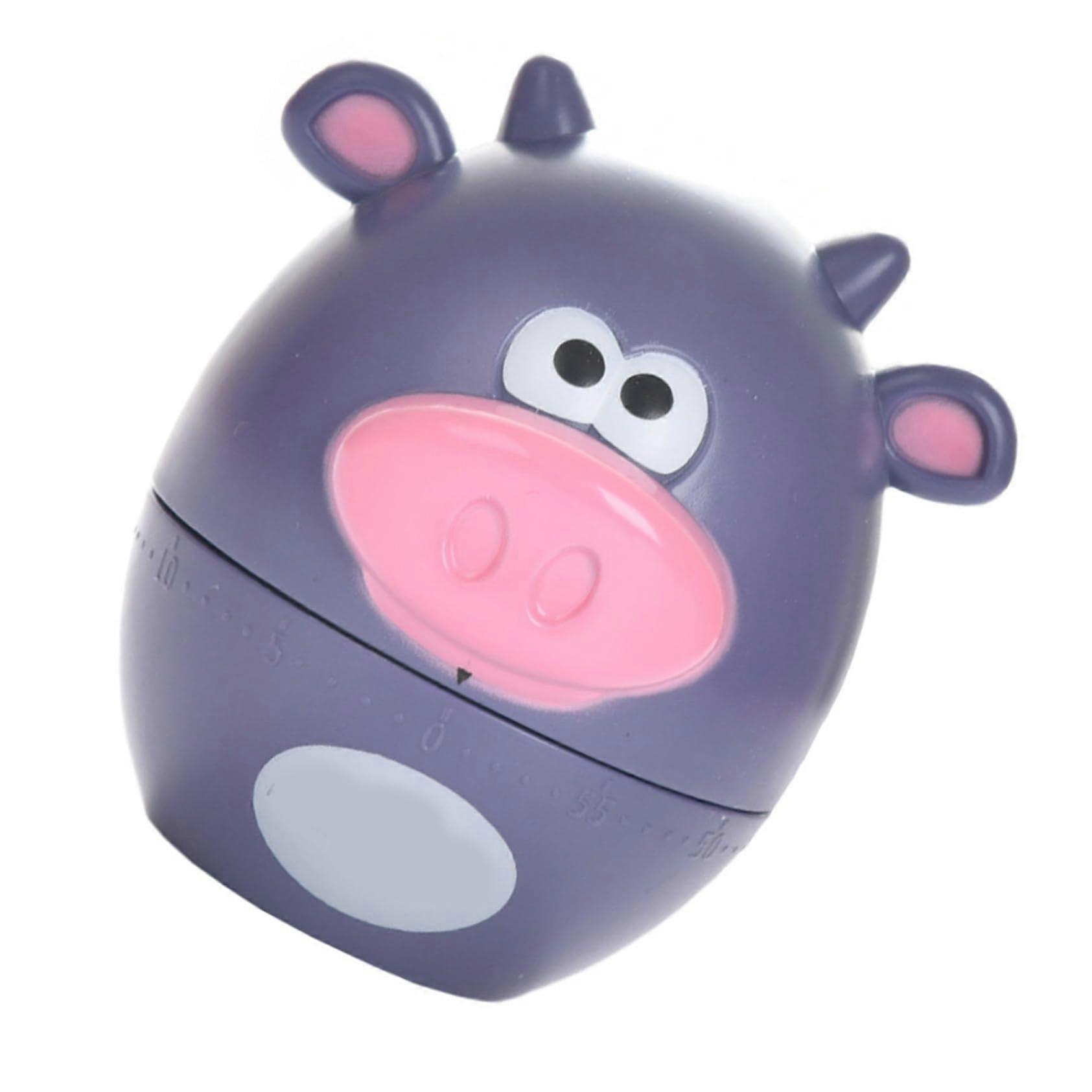 Mechanical Kitchen Timer Cartoon Cattle Design with Loud Adjustable Ringtone for Cooking and Study
