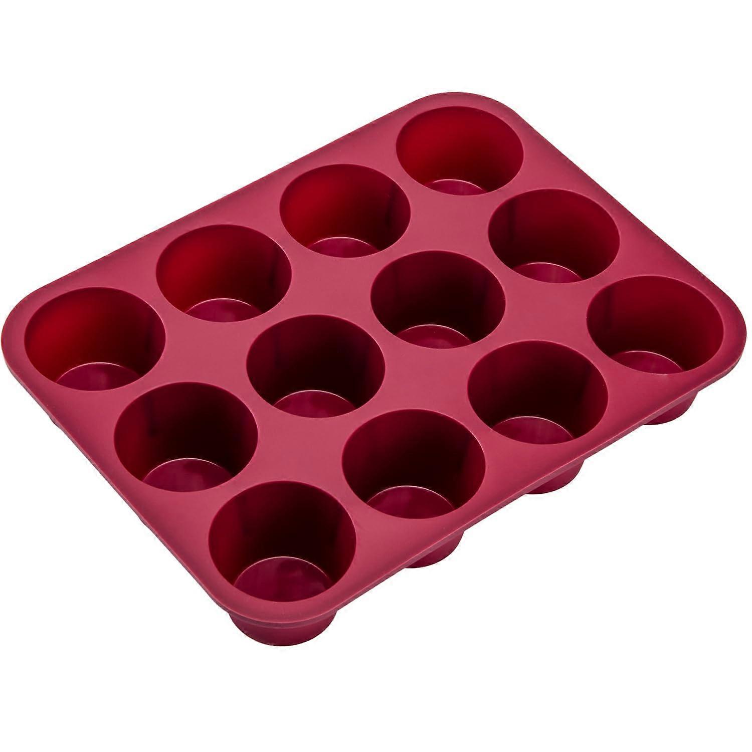 Silicone Muffin Pan 12 Cups Deep Nonstick BPA Bakeware Dishwasher Microwave Safe