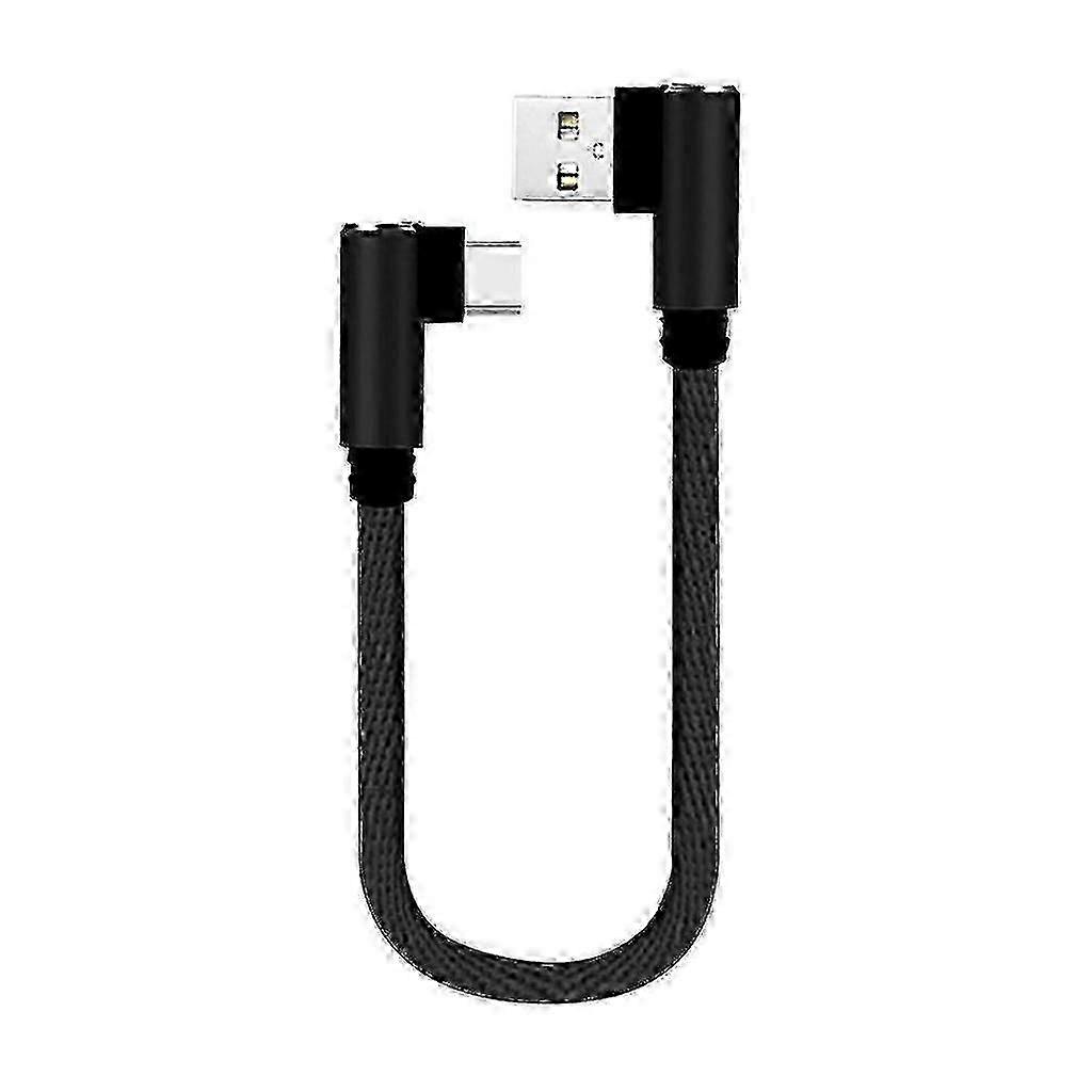 90 Degrees Black/ Blue/red 0.25m Double Elbow Type C Data Usb C Cable