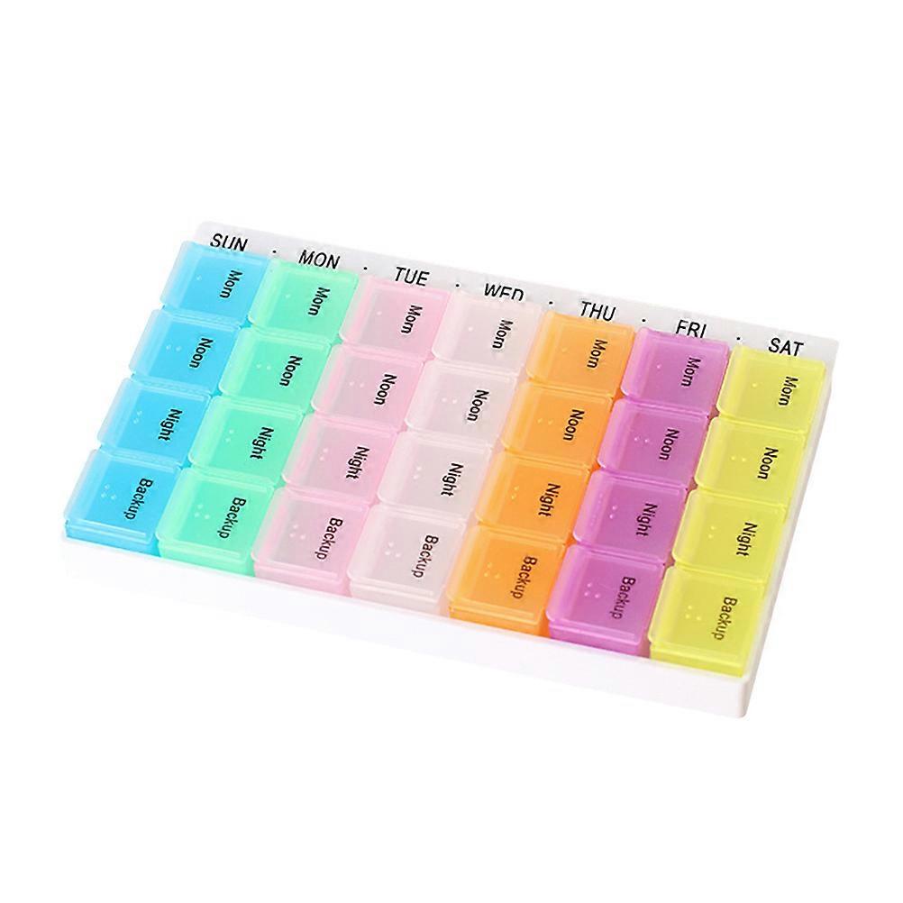 Weekly Medicine Planner 3Pcs Portable Pill Box with Four Compartments