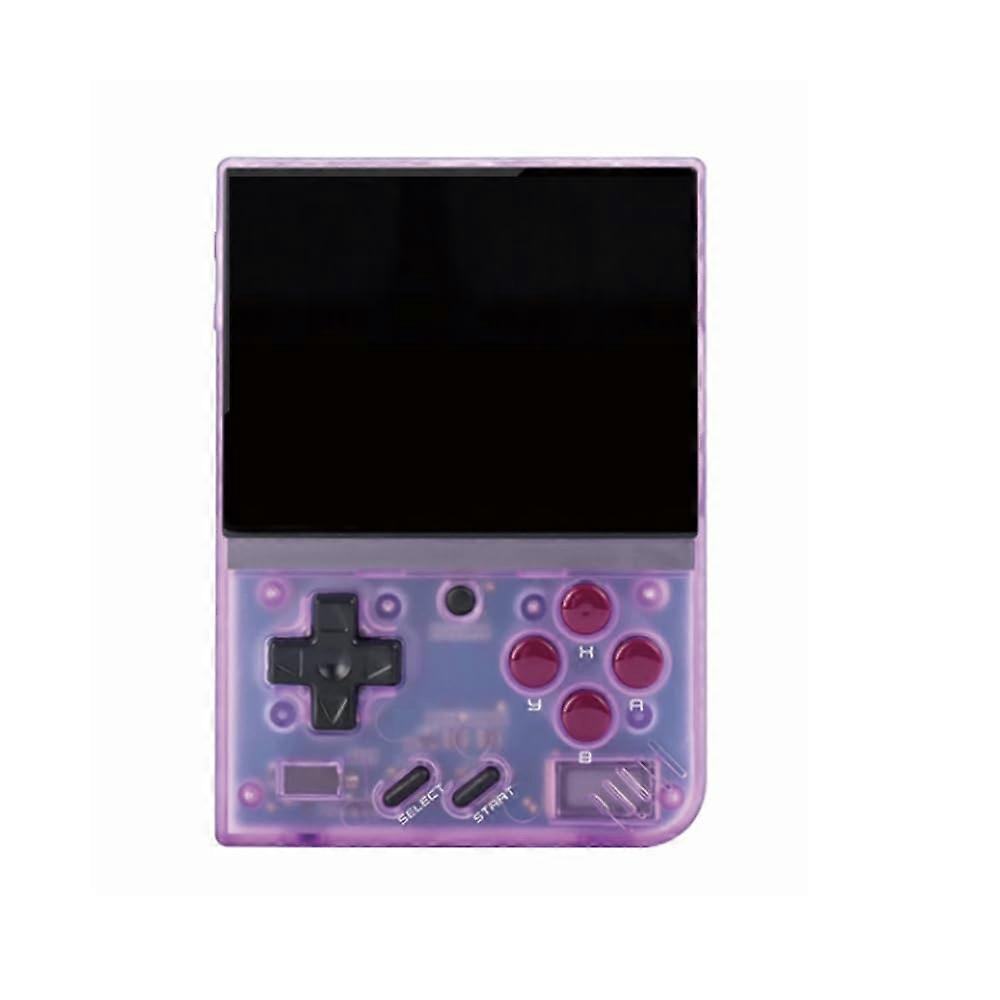 Mini Plus Retro Handheld Game Console 3.5 Inch HD IPS Screen Linux System 64GB TF Card Purple