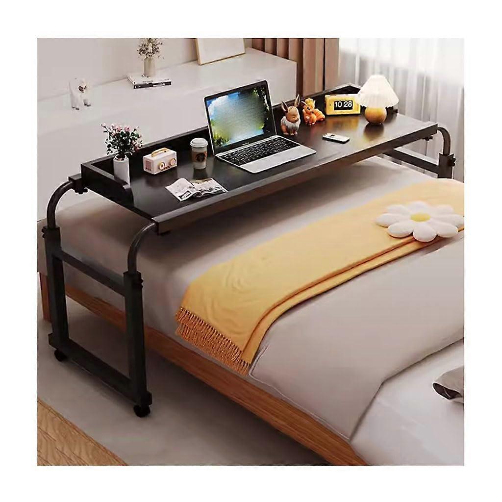 Adjustable Overbed Table on Wheels, Space Saving Compact Desk for Bedroom and Office 140x45x65
