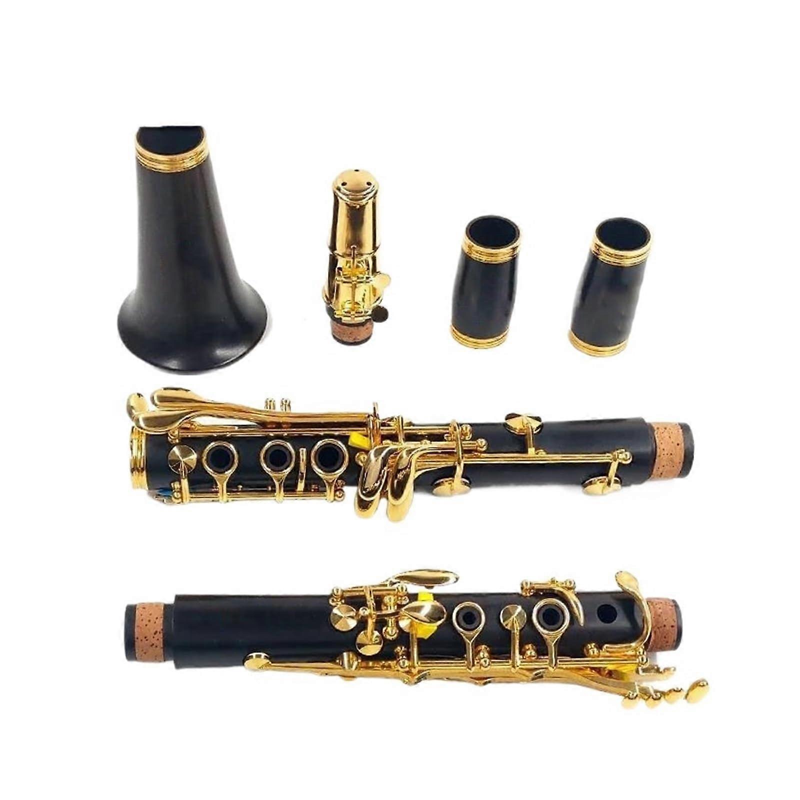 Professional Ebony Bb Clarinet with Silver Plated Keys, Smooth Action, Full Tone Projection