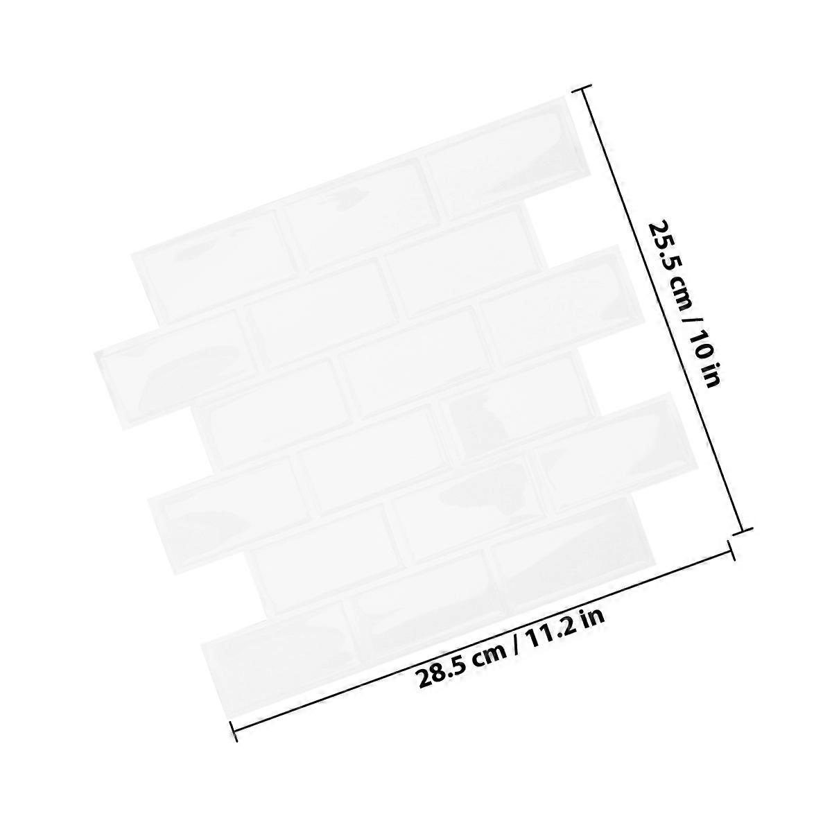 White Adhesive Wall Tile for Kitchen Waterproof Peel and Stick