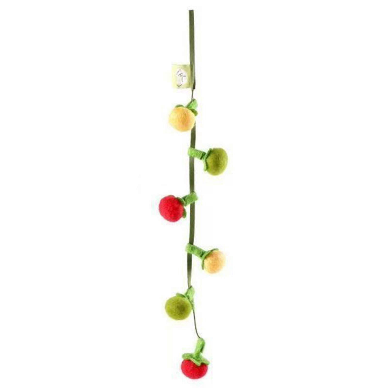 Teaser Stick for Pet Self-Play Interactive Cat Toy Bite-Resistant Wand with Unique Fruit String Design