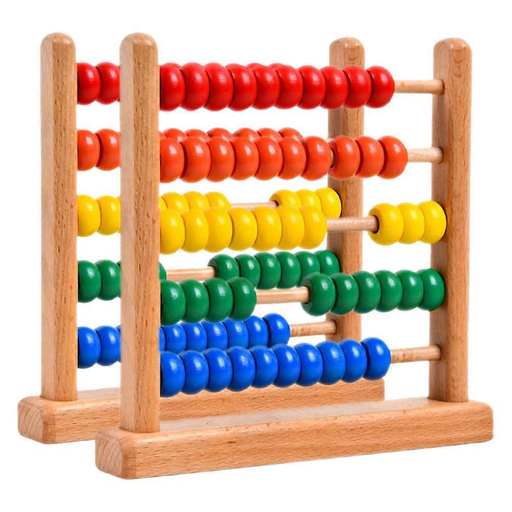 Assorted Color Wooden Abacus for Kids Educational Tool 10Pcs Set