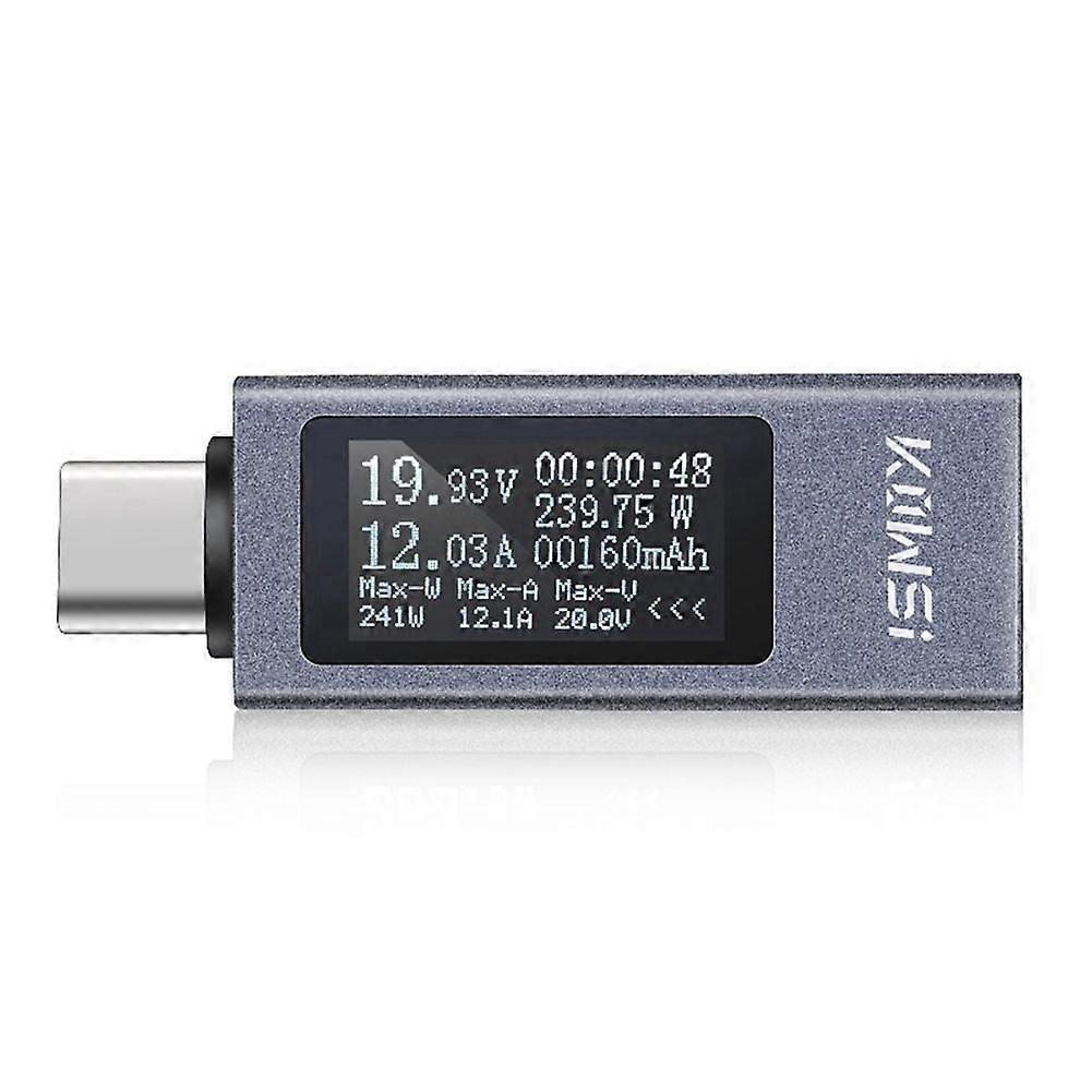 KOWSI Type-C Multi-Function Digital Display Ammeter Power Meter DC 4-30V 12A Voltmeter Ammeter Capacity Tester KWS-2301C