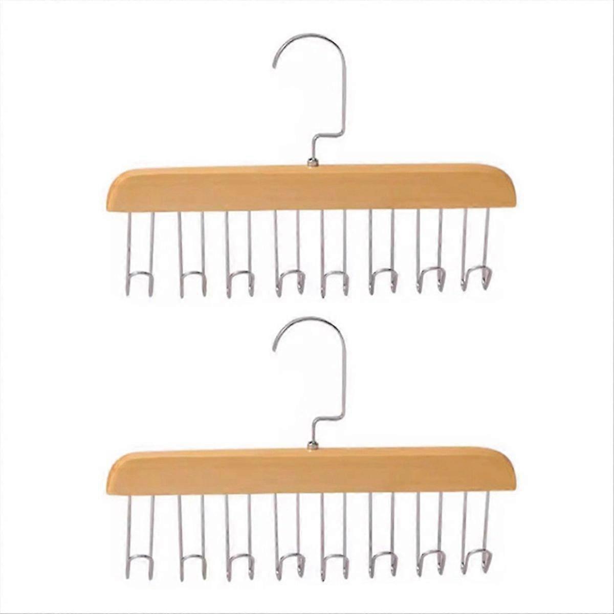 Multi-Hook Holzschal Kleiderbügel Holzfarbe